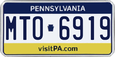 PA license plate MTO6919