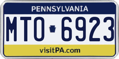 PA license plate MTO6923