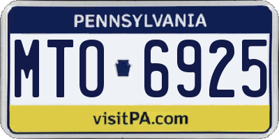 PA license plate MTO6925