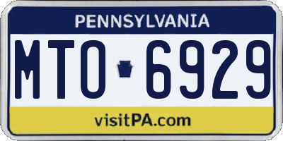 PA license plate MTO6929