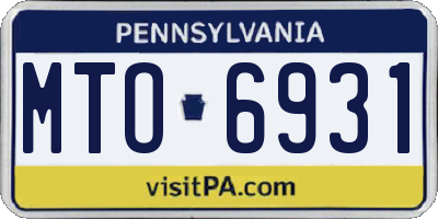 PA license plate MTO6931
