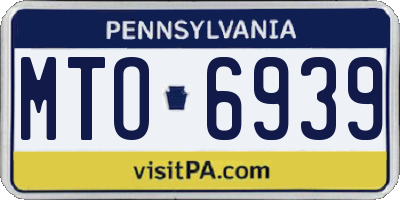 PA license plate MTO6939