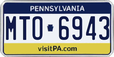 PA license plate MTO6943