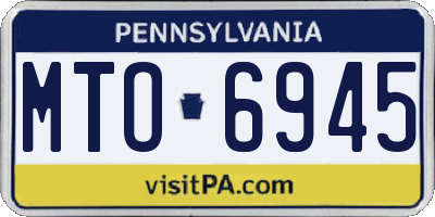 PA license plate MTO6945