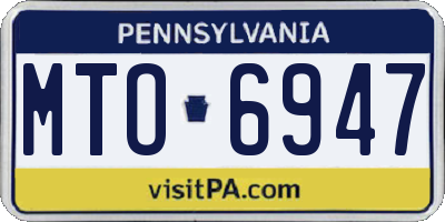 PA license plate MTO6947