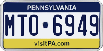 PA license plate MTO6949