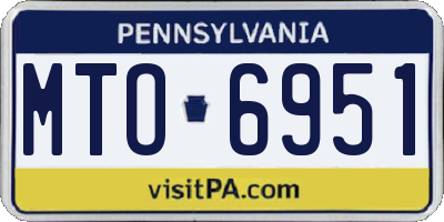 PA license plate MTO6951