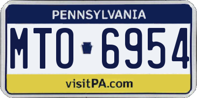 PA license plate MTO6954