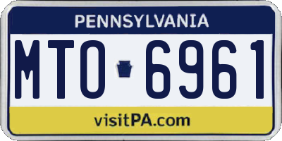 PA license plate MTO6961