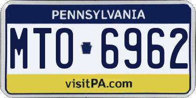 PA license plate MTO6962