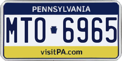 PA license plate MTO6965