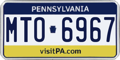 PA license plate MTO6967