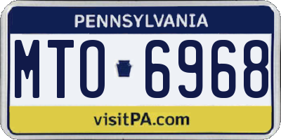 PA license plate MTO6968