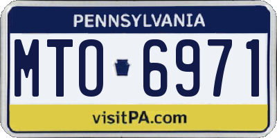 PA license plate MTO6971
