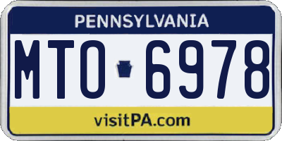PA license plate MTO6978