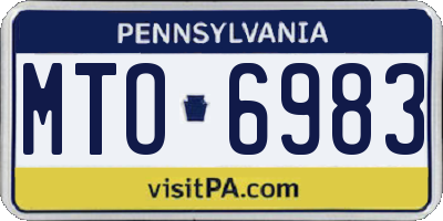 PA license plate MTO6983