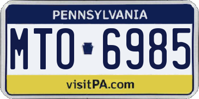 PA license plate MTO6985