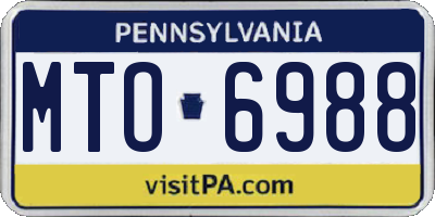 PA license plate MTO6988