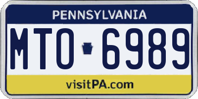 PA license plate MTO6989
