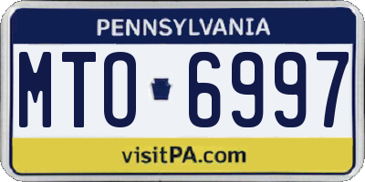 PA license plate MTO6997