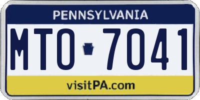 PA license plate MTO7041