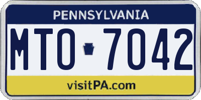 PA license plate MTO7042