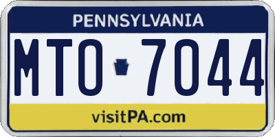 PA license plate MTO7044
