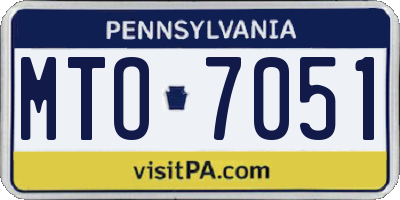 PA license plate MTO7051