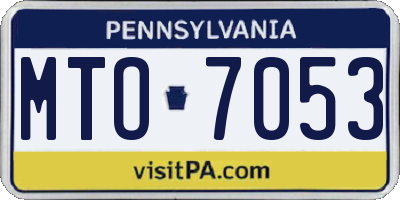 PA license plate MTO7053