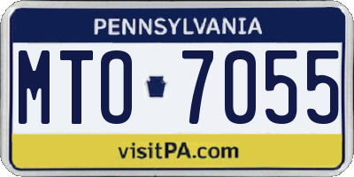 PA license plate MTO7055