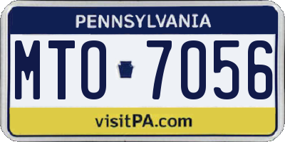 PA license plate MTO7056