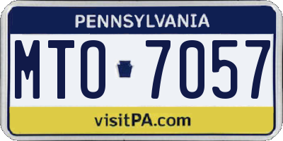 PA license plate MTO7057