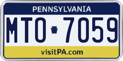 PA license plate MTO7059