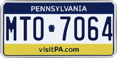 PA license plate MTO7064
