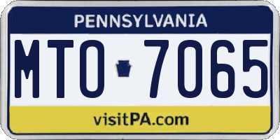 PA license plate MTO7065