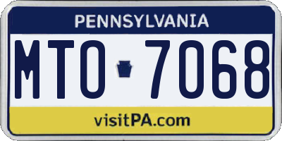 PA license plate MTO7068
