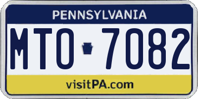PA license plate MTO7082