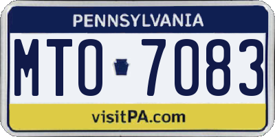 PA license plate MTO7083