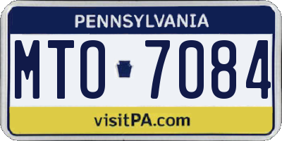 PA license plate MTO7084