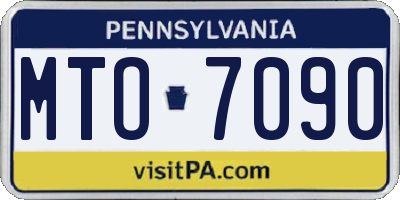 PA license plate MTO7090