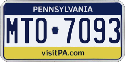 PA license plate MTO7093