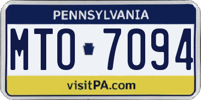 PA license plate MTO7094