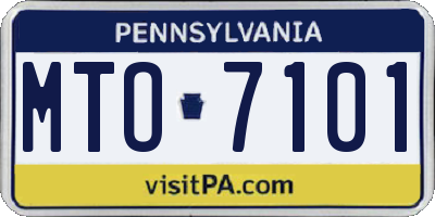 PA license plate MTO7101