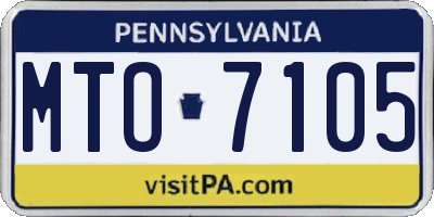 PA license plate MTO7105
