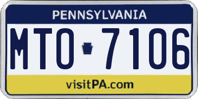 PA license plate MTO7106