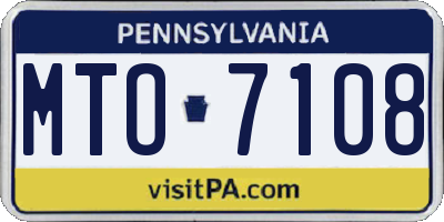 PA license plate MTO7108