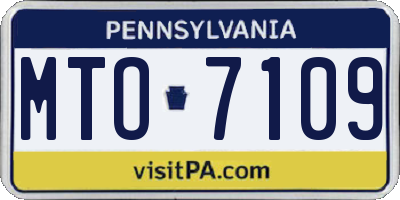 PA license plate MTO7109