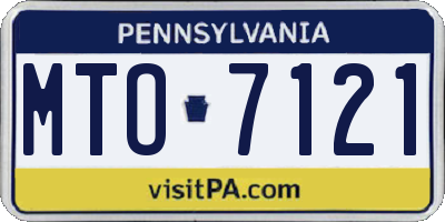 PA license plate MTO7121