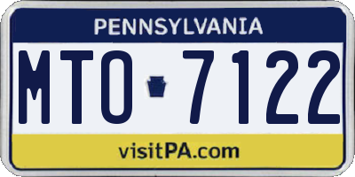 PA license plate MTO7122
