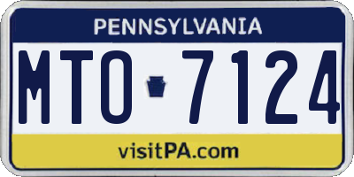 PA license plate MTO7124